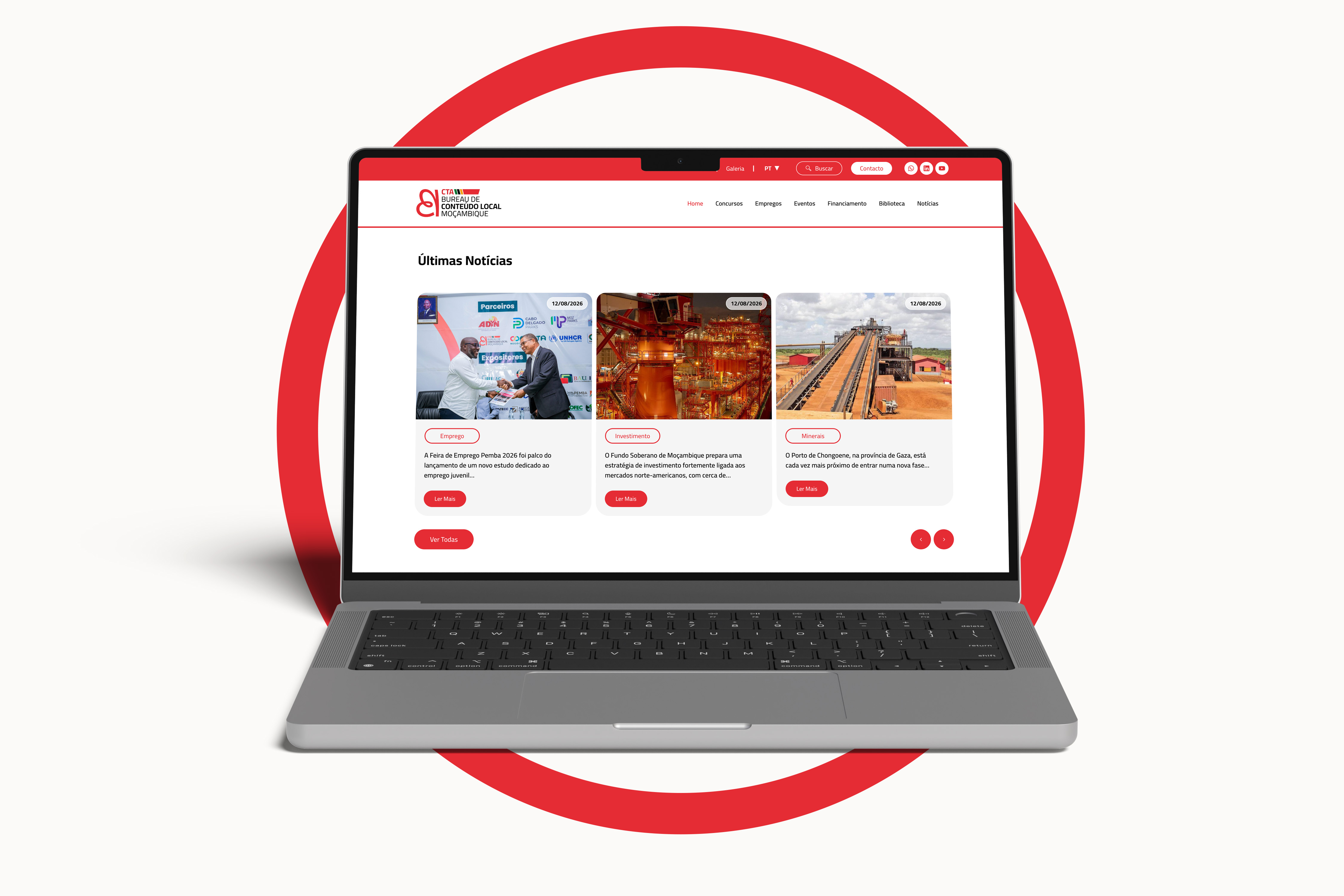 Website corporativo para Bureau de Contéudo Local de Moçambique