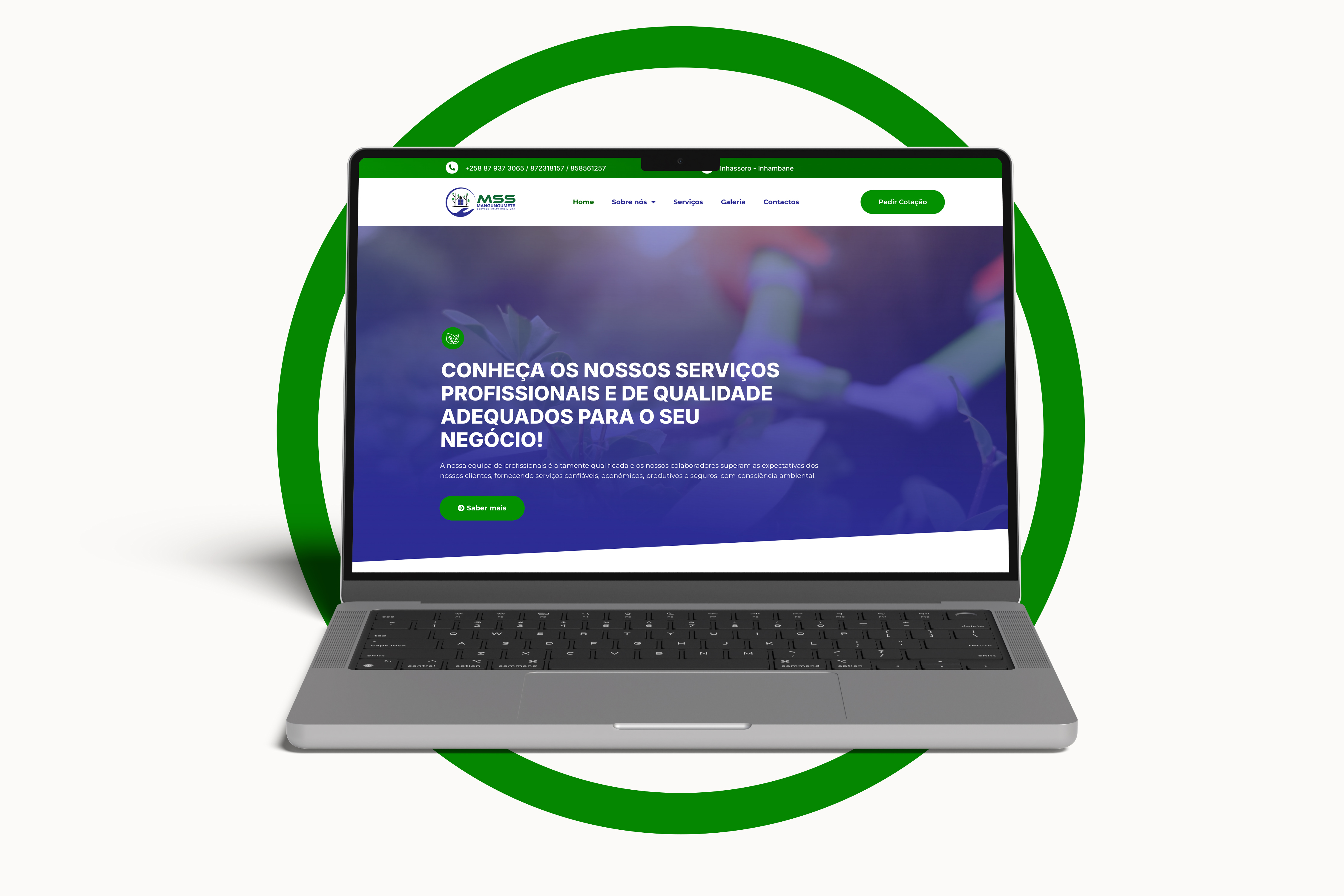 Website Empresarial para MANGUNGUMETE SERVICE SOLUTIONS, LDA